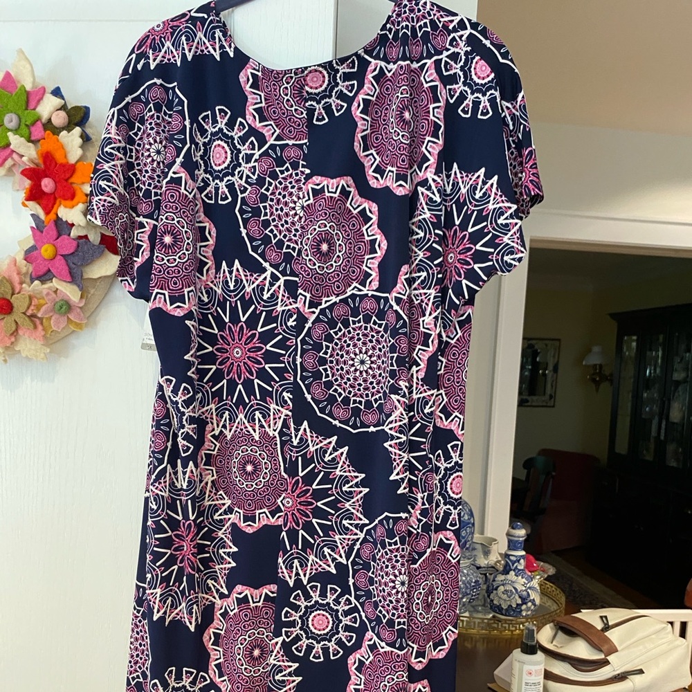 Signature Navy and Pink Geometric Dress